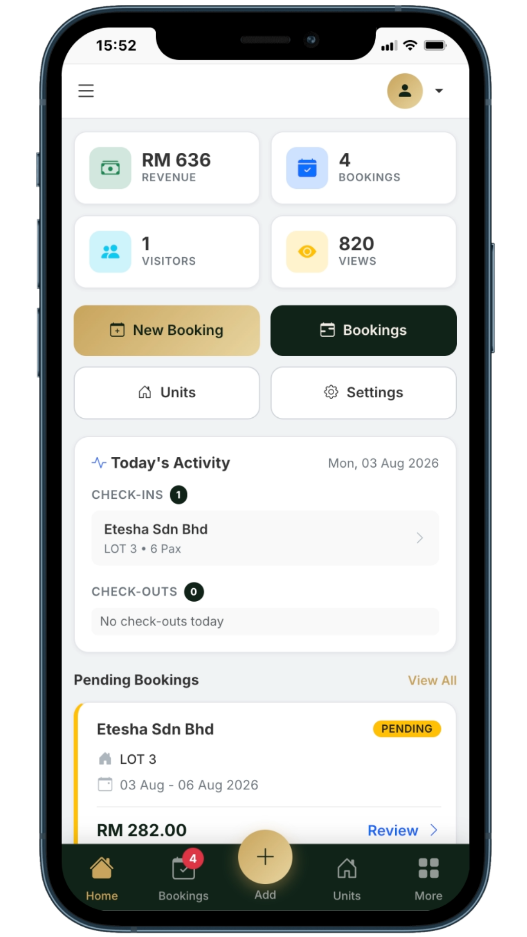 iwstay Mobile Interface